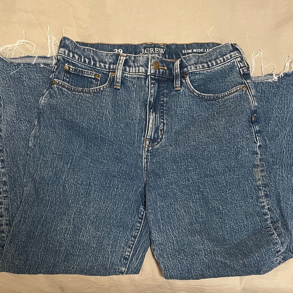 J. Crew Women's Slim Wide Leg Distressed - 29